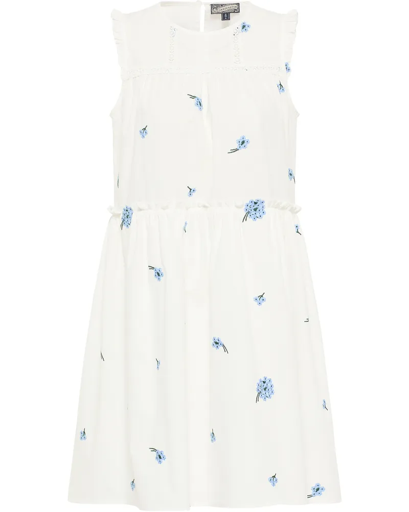 DreiMaster Midikleid Damen Wollweiss Blau Wollweiß