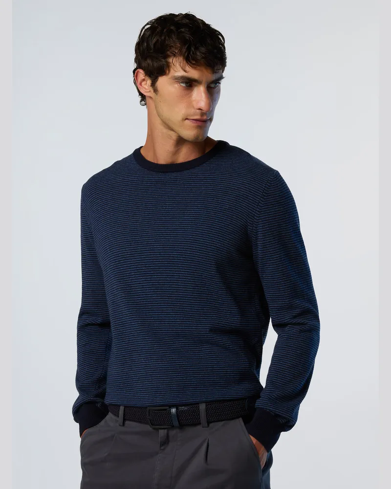 North Sails Pullover Kaschmirmischung gestreift Dunkelblau