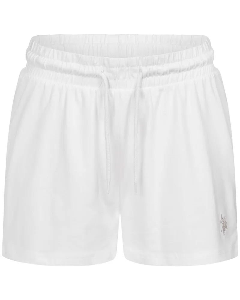 U.S. Polo Assn.  U Polo Assn. Damen Sweatshorts aus Baumwoll-Stretch Weiß