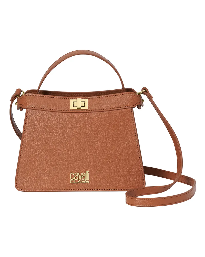 Roberto Cavalli Damenhandtasche mit Drehverschluss CCHB0208 Braun