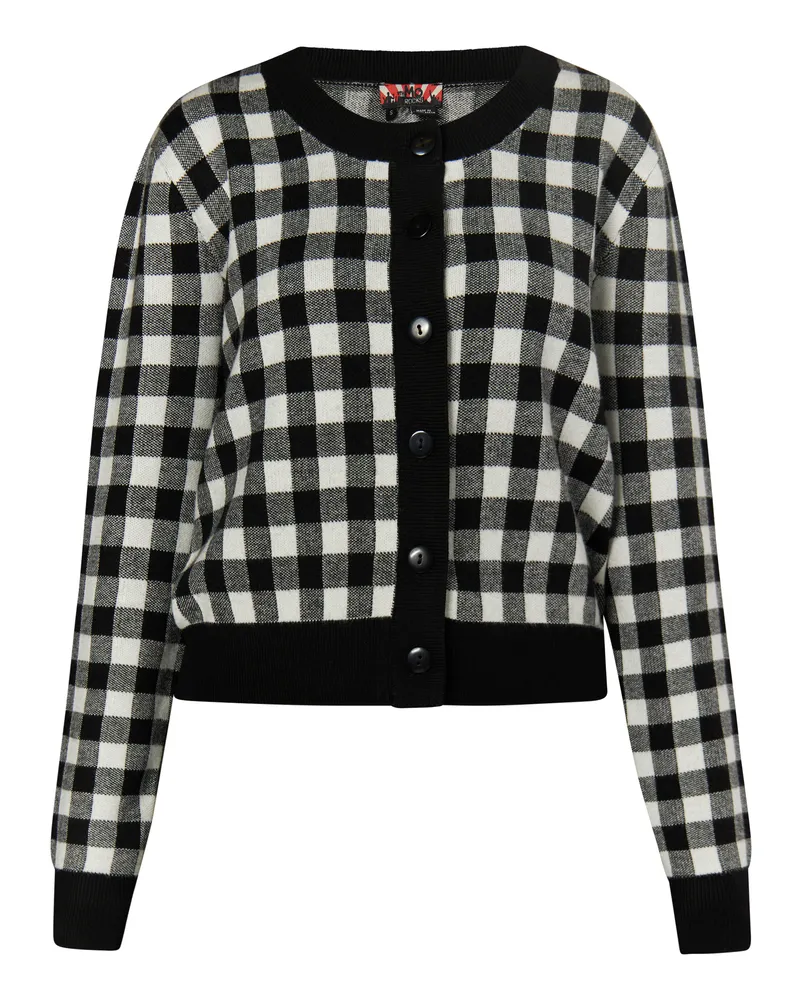 My Mo Strickjacke Damen schwarz weiss Schwarz