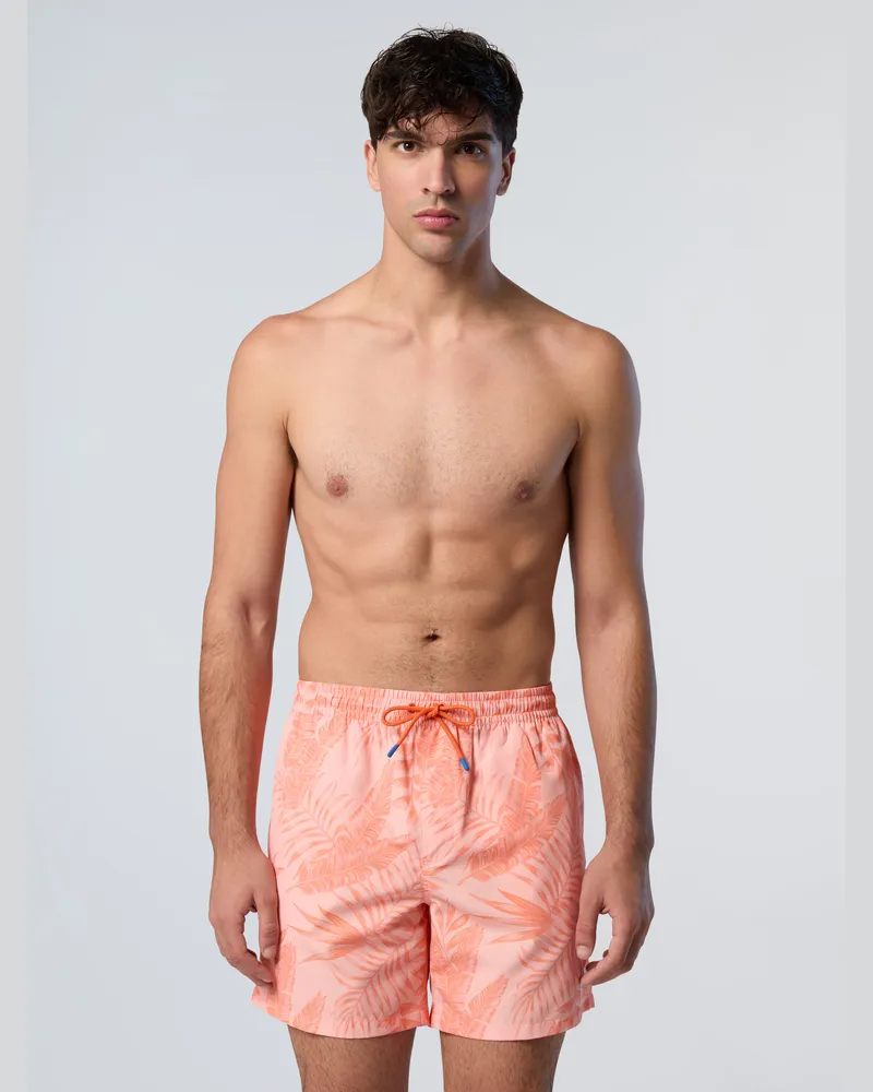 North Sails Badeshorts Grafischer Druck Orange
