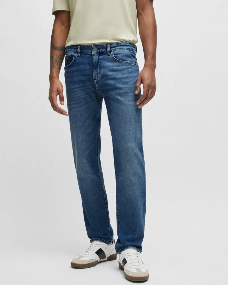 HUGO BOSS Re.Maine BC-C Regular Fit Jeans in Mittlerem Blau Komfort-Stretch-Denim NOS Blau