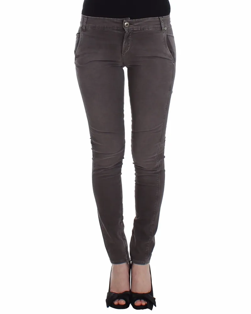 Ermanno Scervino Graue Slim Jeans Denim-Hosen Schmale Beine Stretch Grau