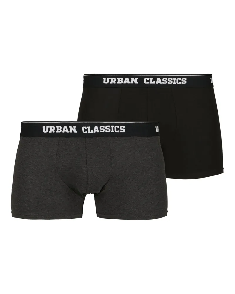 Urban Classics Boxershorts für Herren(2er-Pack) (Schwarz/Holzkohle Schwarz
