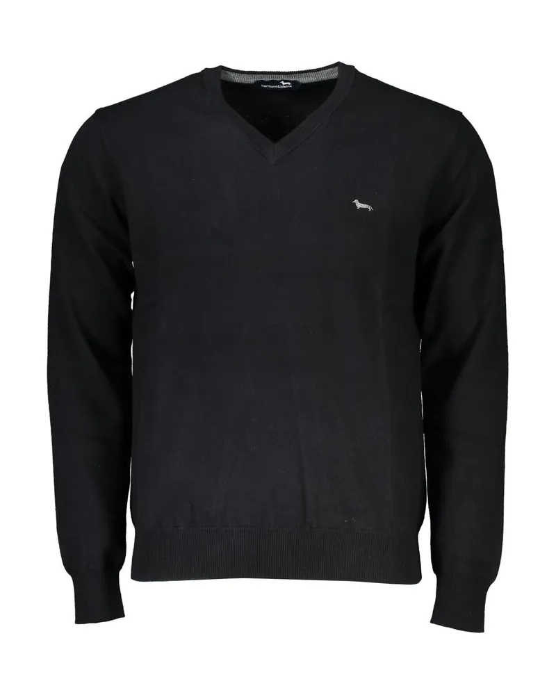 Harmont & Blaine V-Ausschnitt Strickpullover im Casual-Stil Schwarz