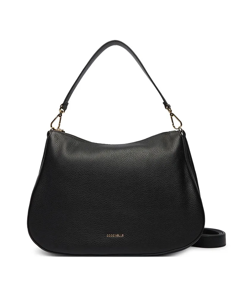 Coccinelle Nory Handtasche aus geprägtem Leder Schwarz