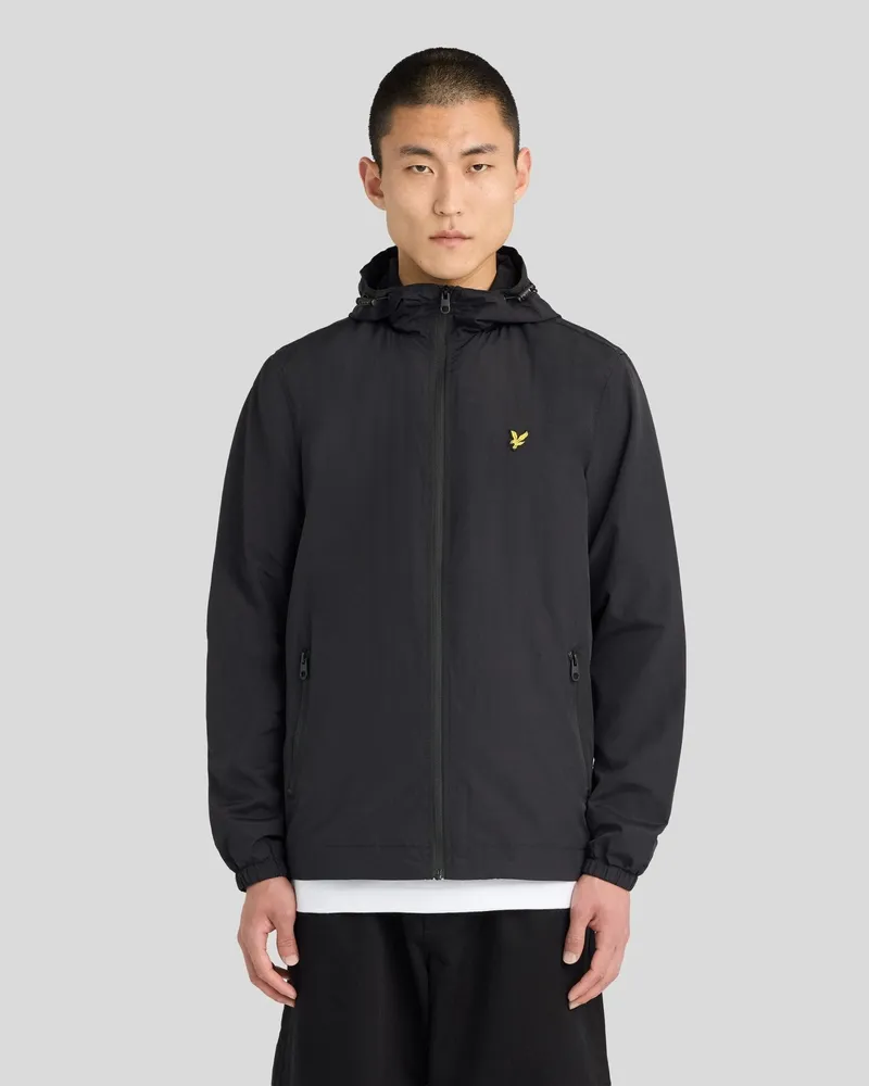 Lyle & Scott Taped Zip Through Kapuzenjacke Schwarz