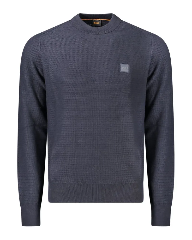 HUGO BOSS Rundhalsausschnitt Strickpullover 50471760 Dunkelgrau
