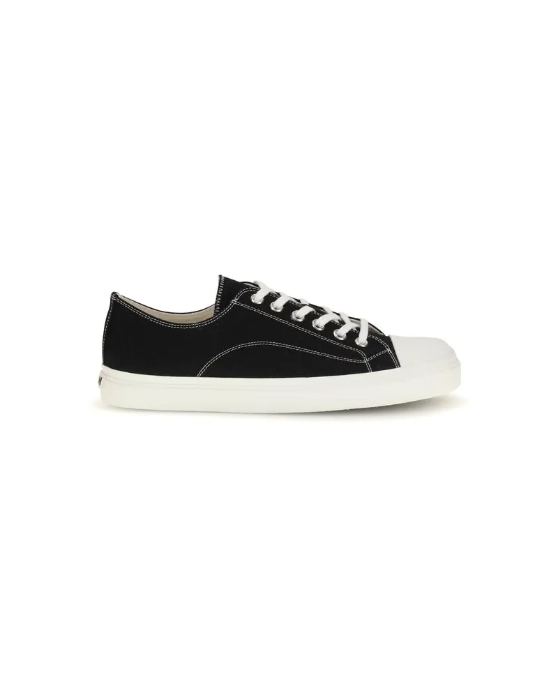 Moschino Schwarze Baumwoll Low-Top Sneaker Schwarz