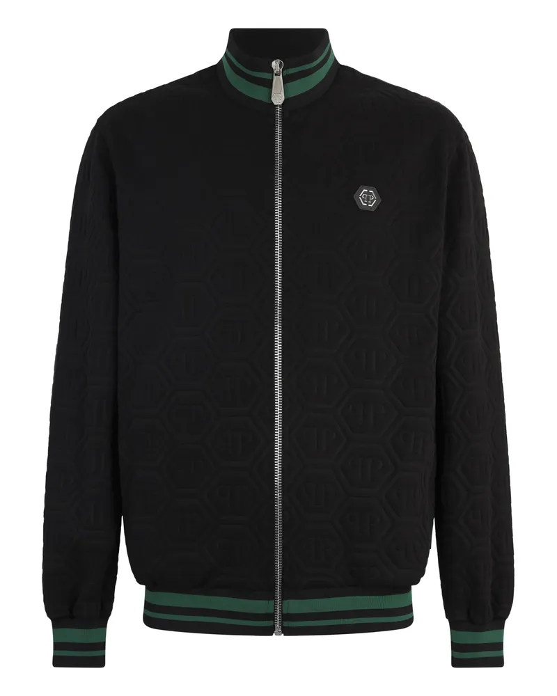 Philipp Plein Tracksuit Jacket Jacquard Monogram Schwarz