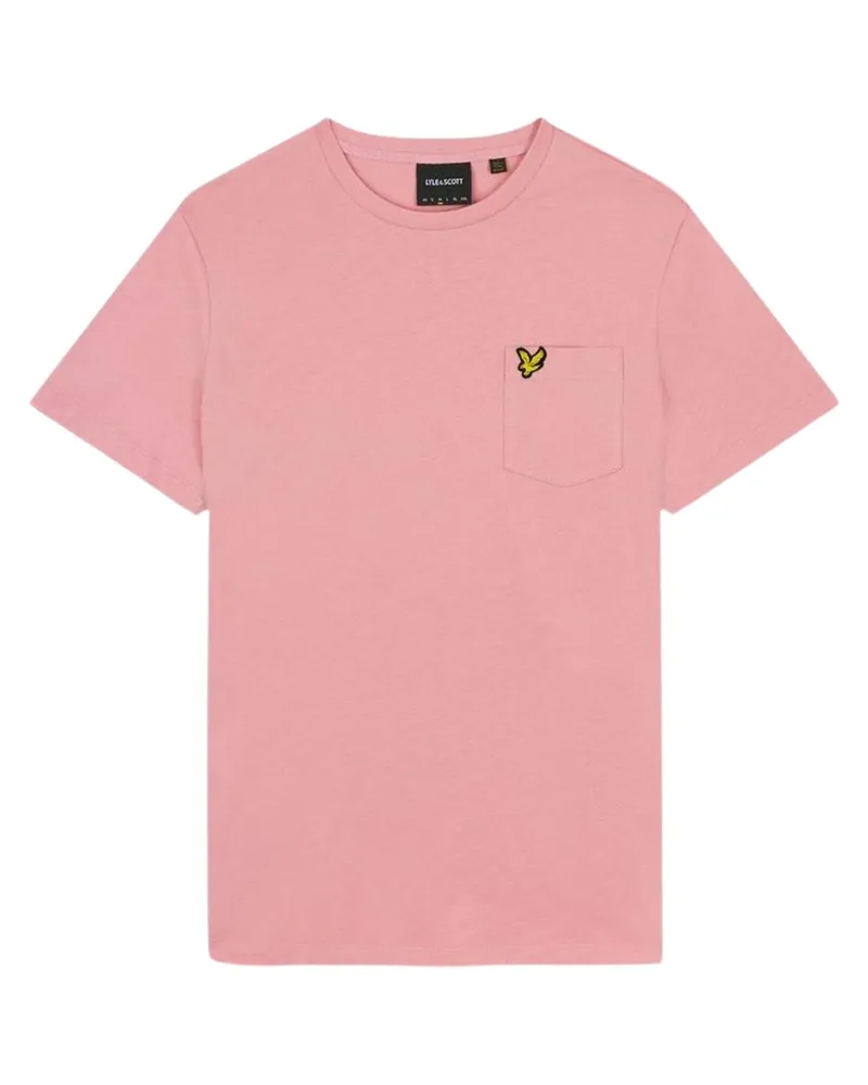 Lyle & Scott T-Shirt mit Palmentasche auf der Brust in Rosa Rosa