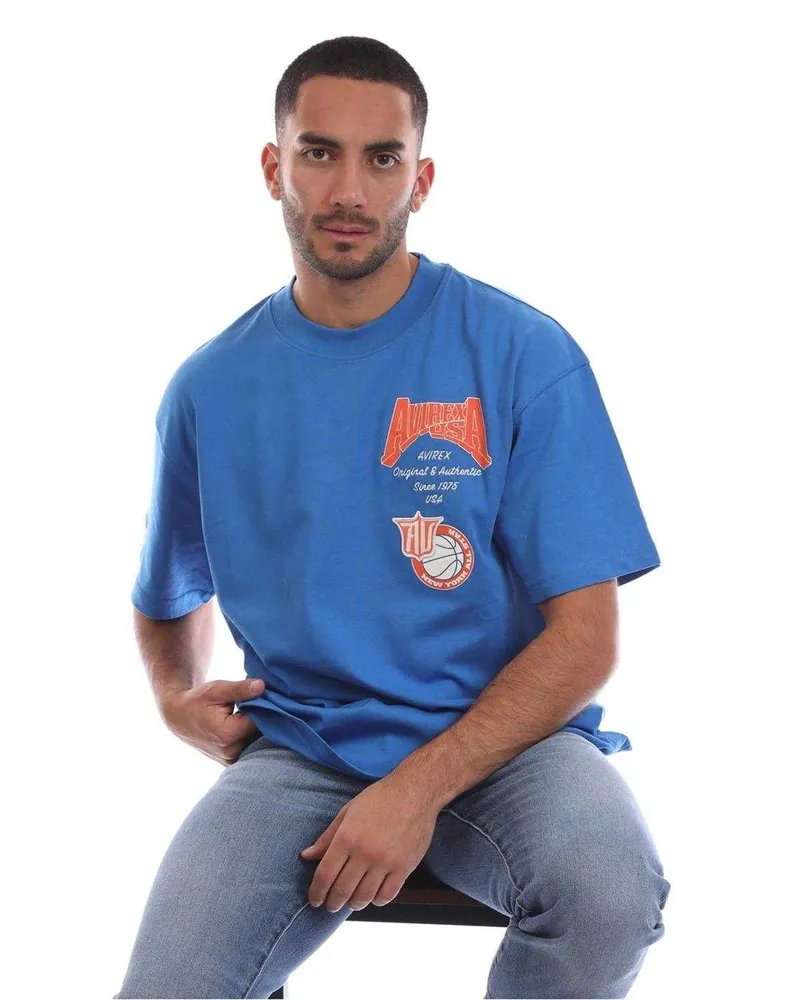 Avirex Mccarren" T-Shirt für Herren, Übergroß (Blau Blau