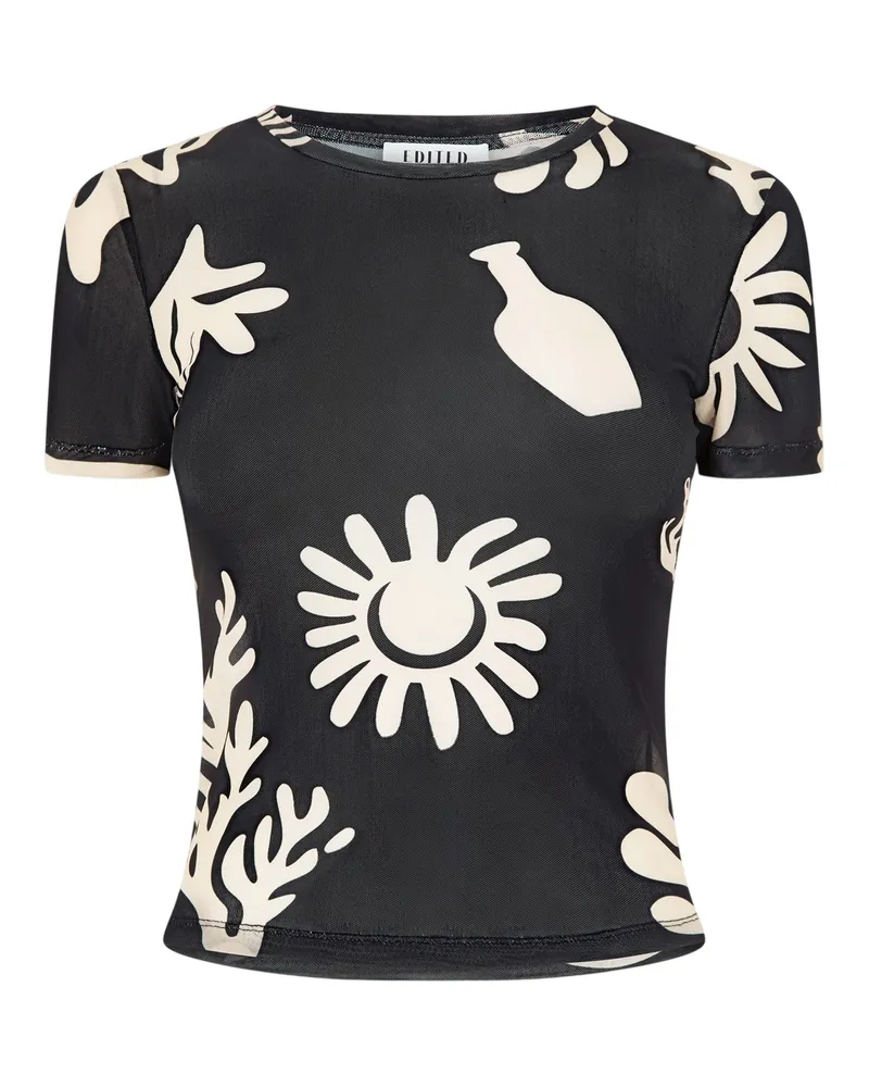 EDITED T-Shirt für Damen, Transparent (Schwarz Schwarz