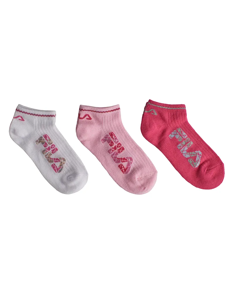Fila 3er-Pack F1428 Unsichtbare Baumwollsocken für Mädchen Rosa