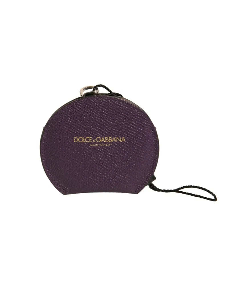 Dolce & Gabbana Runde Münztasche aus lila Leder Lila