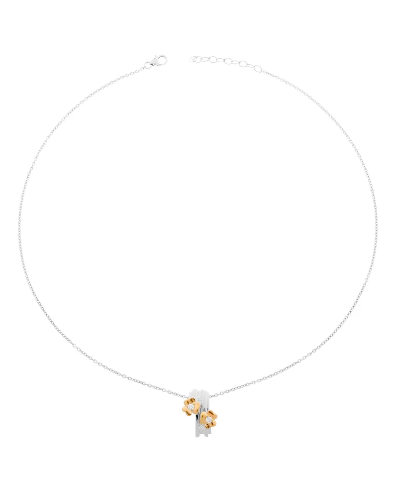 Orphelia Damen-Kette aus 925er Sterlingsilber mit Anhänger, Silber/Rosé, ZH-6039 Silber