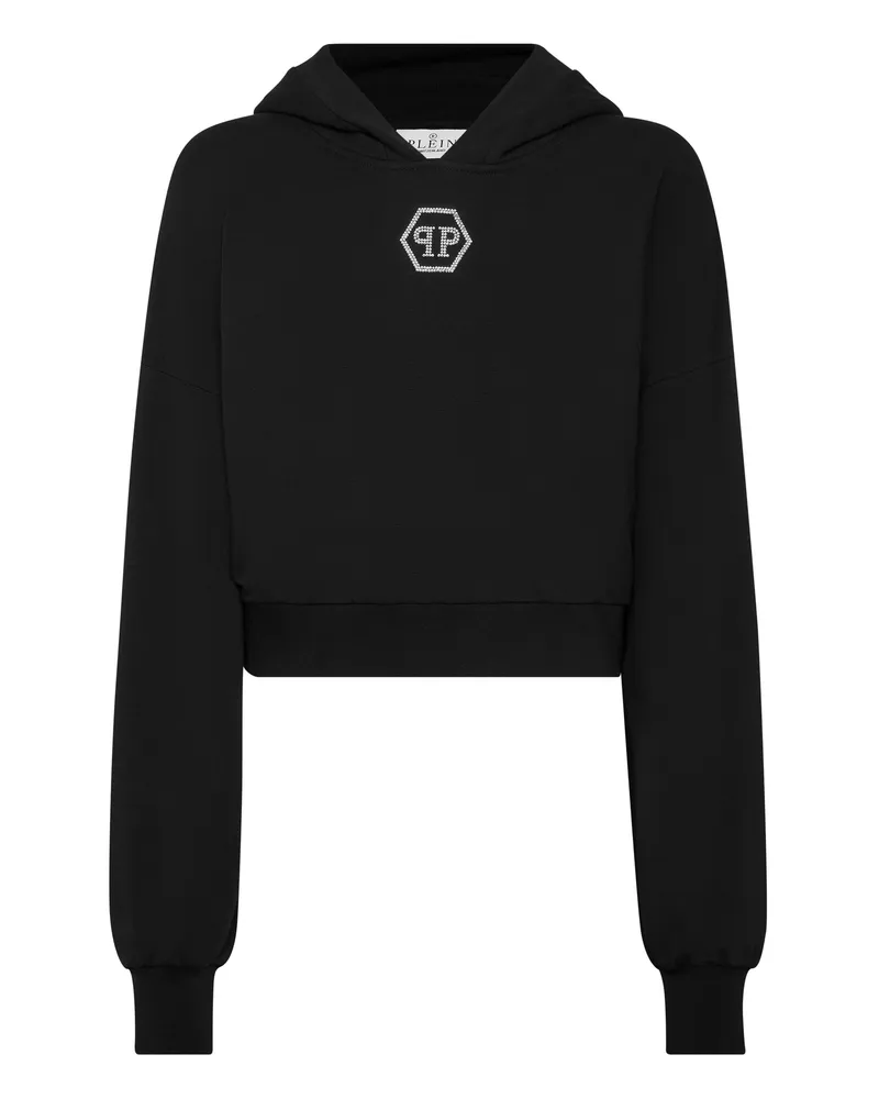 Philipp Plein Kapuzensweatshirt mit Hexagon-Motiv - Schwarz Schwarz