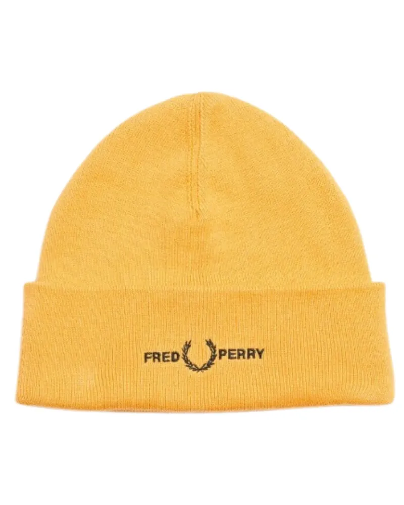Fred Perry Graphic Logo Golden Hour Gelbe Mütze Gelb