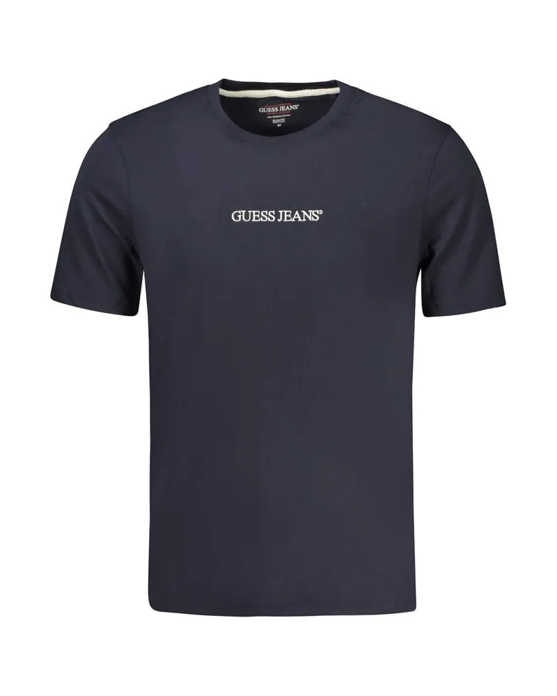Guess Blu Organic Cotton Herren T-Shirt Blau