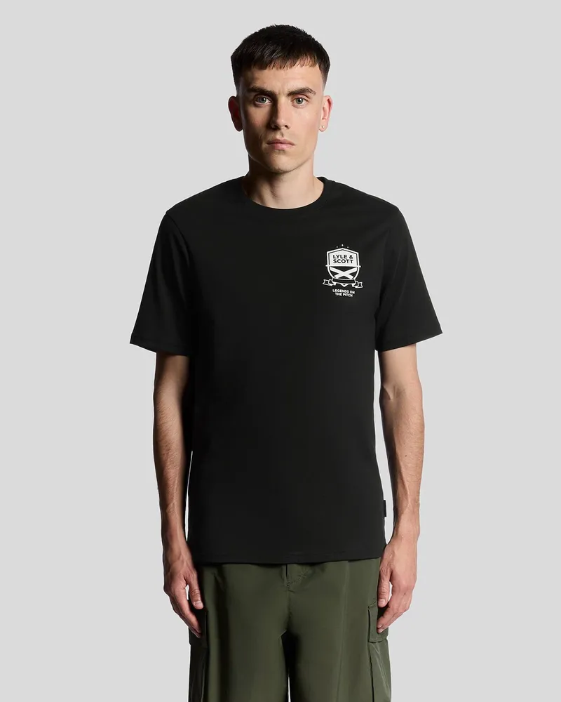 Lyle & Scott Legends On The Pitch Grafik-T-Shirt - Schwarz Schwarz