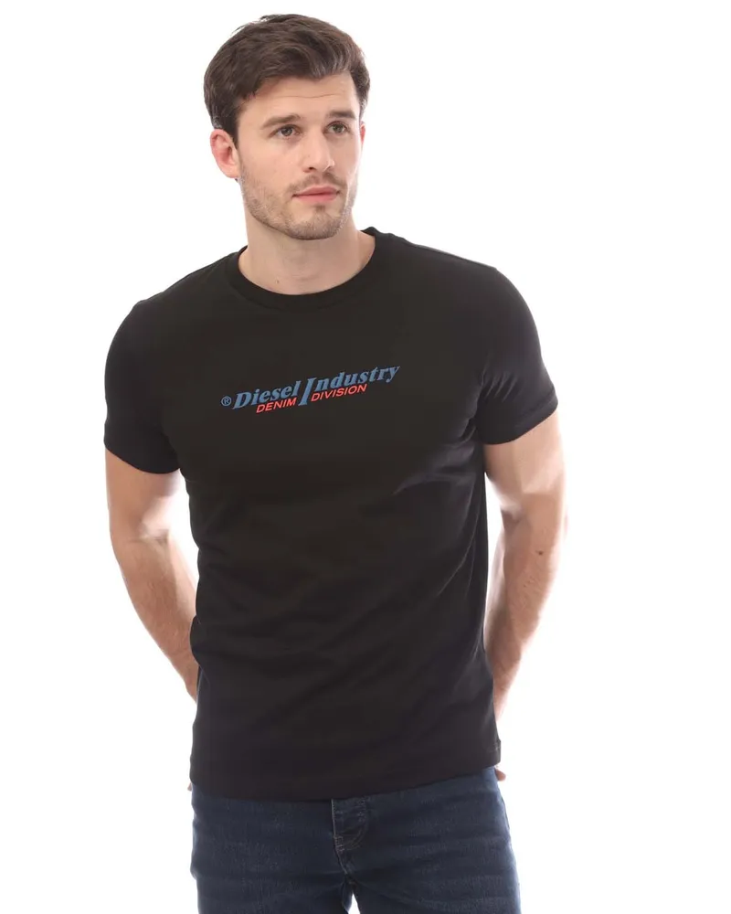 Diesel Herren  T-Diegor T-Shirt in Schwarz Schwarz