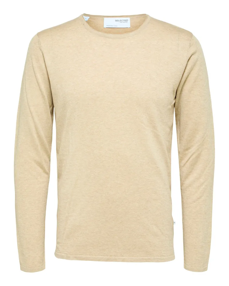 Selected Rocks Knit Crew Neck Kelp von  in der farbe Beige und in größe S Beige