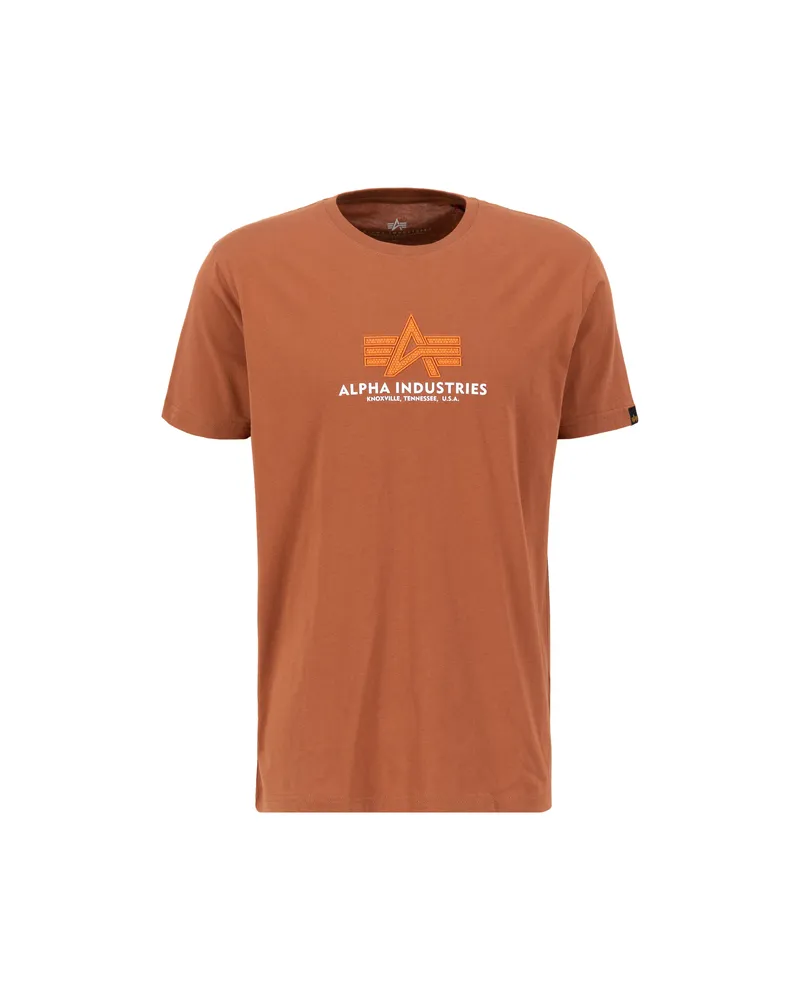 Alpha Industries Basic Big Logo Rubber T-Shirt Braun