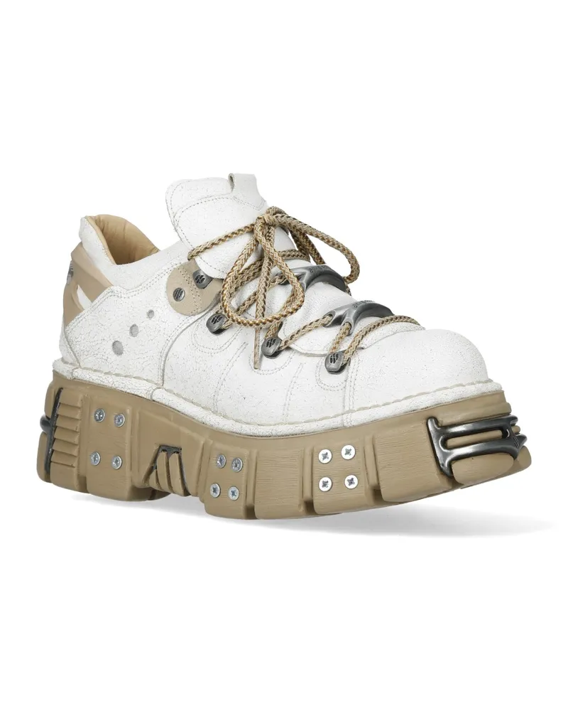 New Rock M-120N-C80 Weiße Gothic Plateau Stiefeletten Weiß