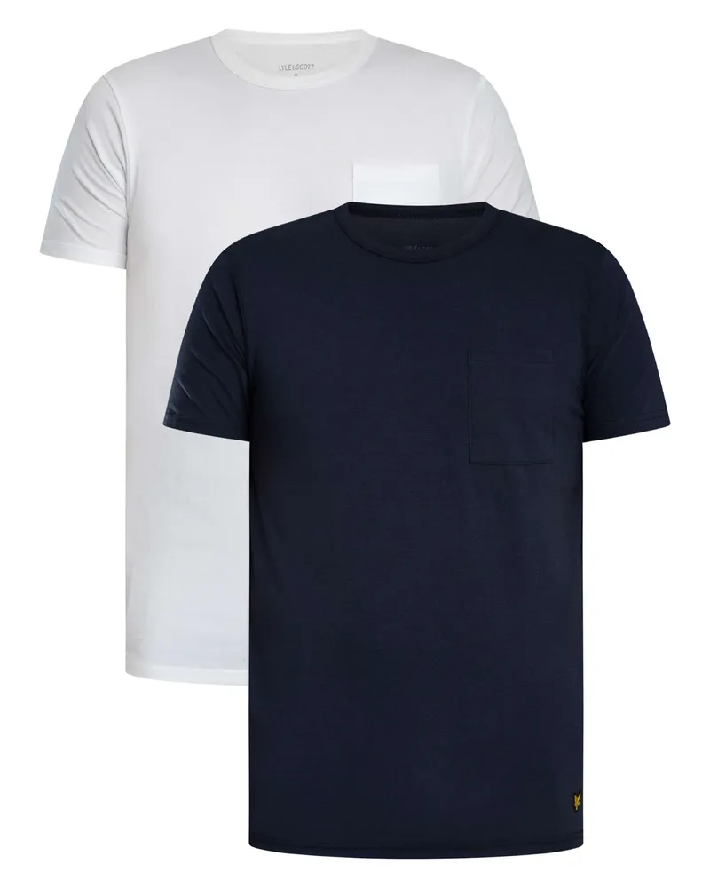 Lyle & Scott 2Er-Pack Basic-Lounge-T-Shirts Mit Tasche, Mehrfarbig Mehrfarbig