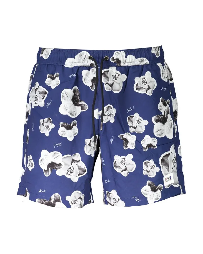Karl Lagerfeld Blaue Polyester Herren Badeboxer Blau