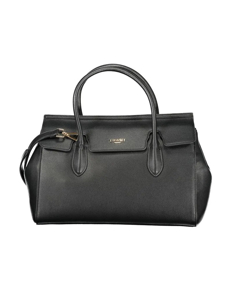 Twin-Set Damen-Tasche aus Polyurethan, Tote - Schwarz Schwarz