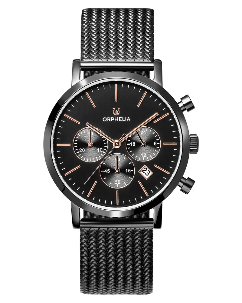 Orphelia Herren-Armbanduhr im Retro-Stil, schwarz, OR82802 Schwarz