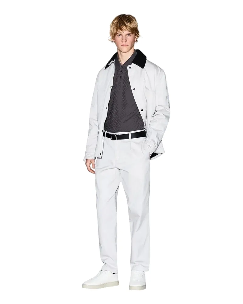 Armani Exchange Poloshirt für Herren, Strukturiert, Regulär (Grau Grau