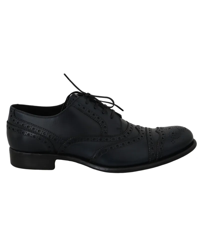Dolce & Gabbana Leder Brogue Oxford Schuhe Wingtip Modell Dunkelblau