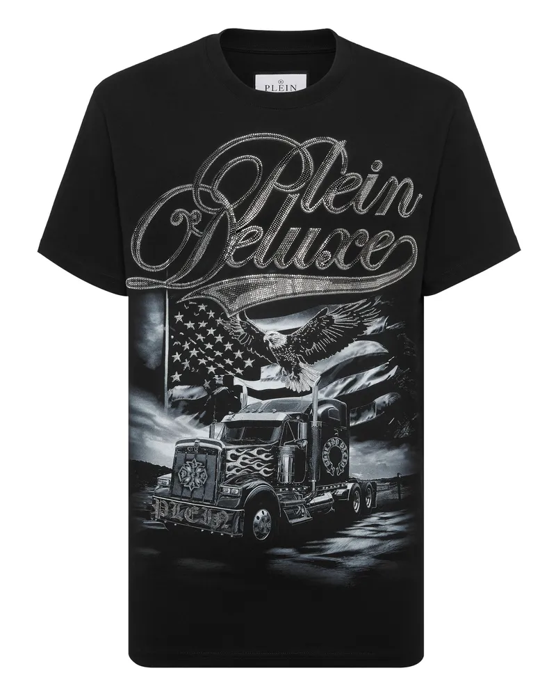 Philipp Plein Round Neck T-Shirt Plein Truck Stones Schwarz