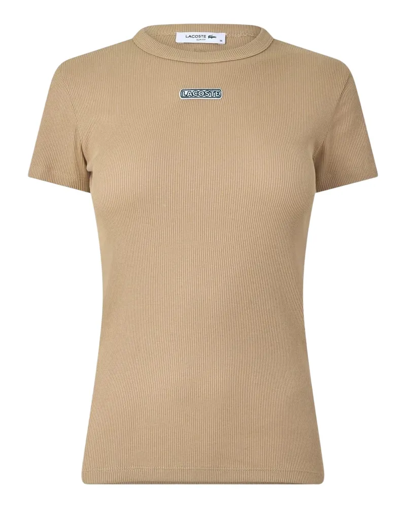 Lacoste T-Shirt für Damen, Rundhalsausschnitt, Fleece (Beige Beige