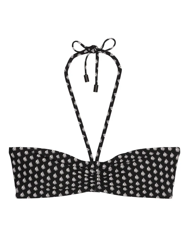 Marc O'Polo Marc O'Polo Damen Triangel-Bikini-Top Palm Border GeoTriangle Top, Dreiecks‑Bikini‑Top, Triangel Bikini Schwarz