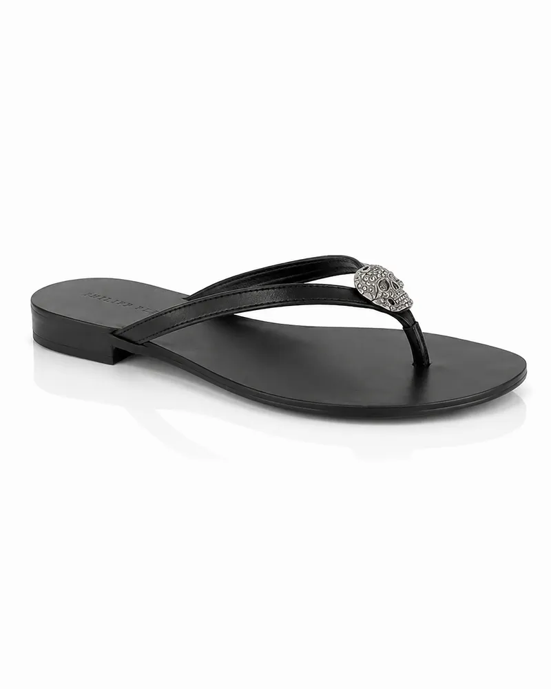Philipp Plein Flip-Flops Skull Schwarz