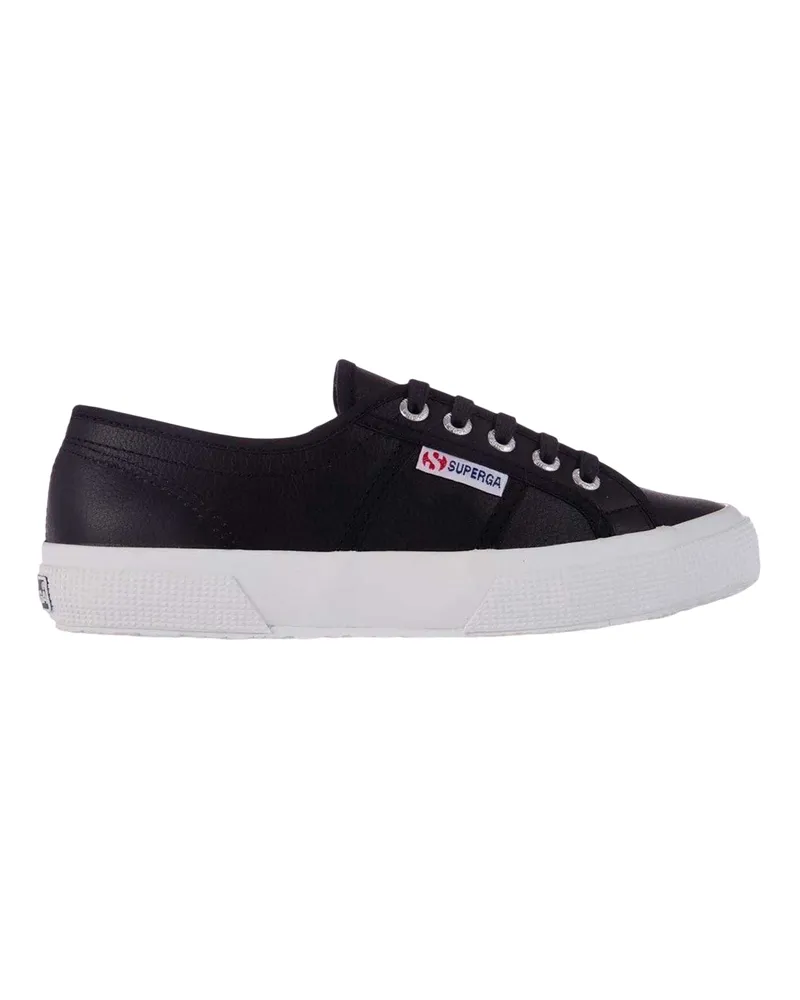 Superga 2750" Sneaker für Damen, Nappaleder (Schwarz/Weiß Schwarz