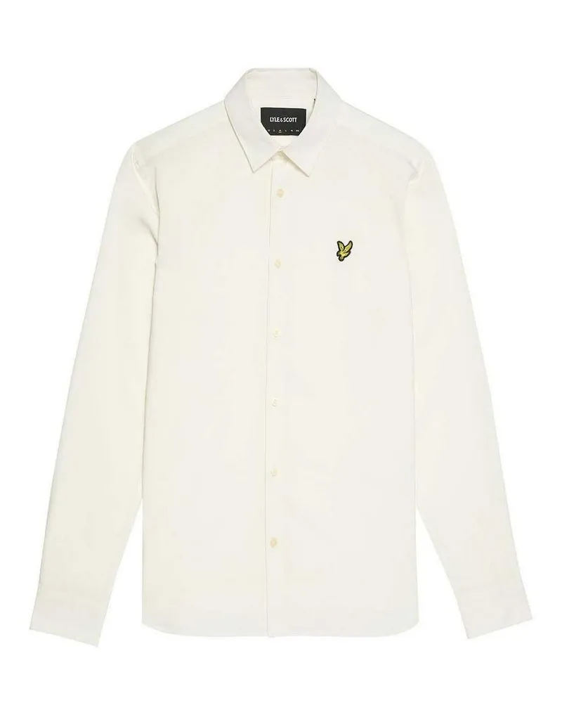 Lyle & Scott Hemd für Herren, Bambus, Langärmlig (Weiß Weiß