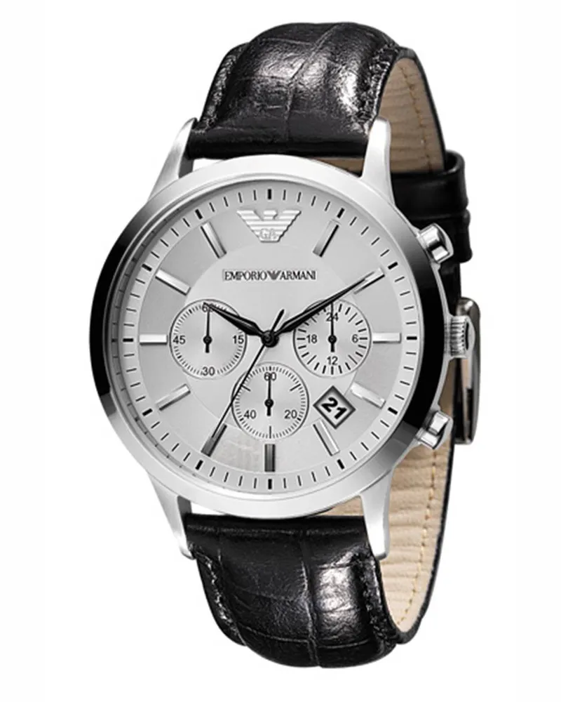 Emporio Armani Herren Chronograph Uhr AR2432 Silber