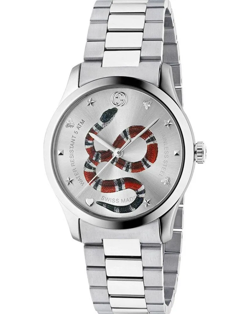 Gucci G-Timeless YA1264076 Herrenuhr - elegantes Design aus Edelstahl Mehrfarbig