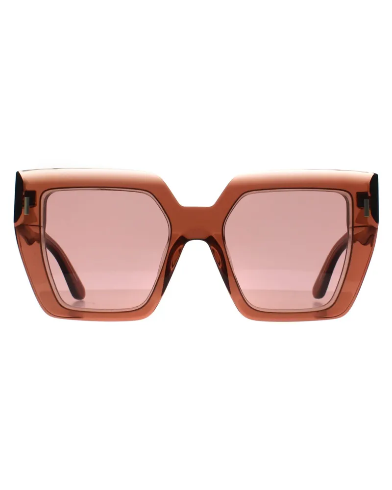 Calvin Klein Square Womens Transparent Dunkelbraun Burgund CK23502S Braun