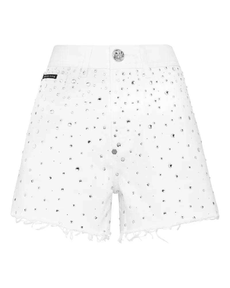 Philipp Plein Jeansshorts Weiß