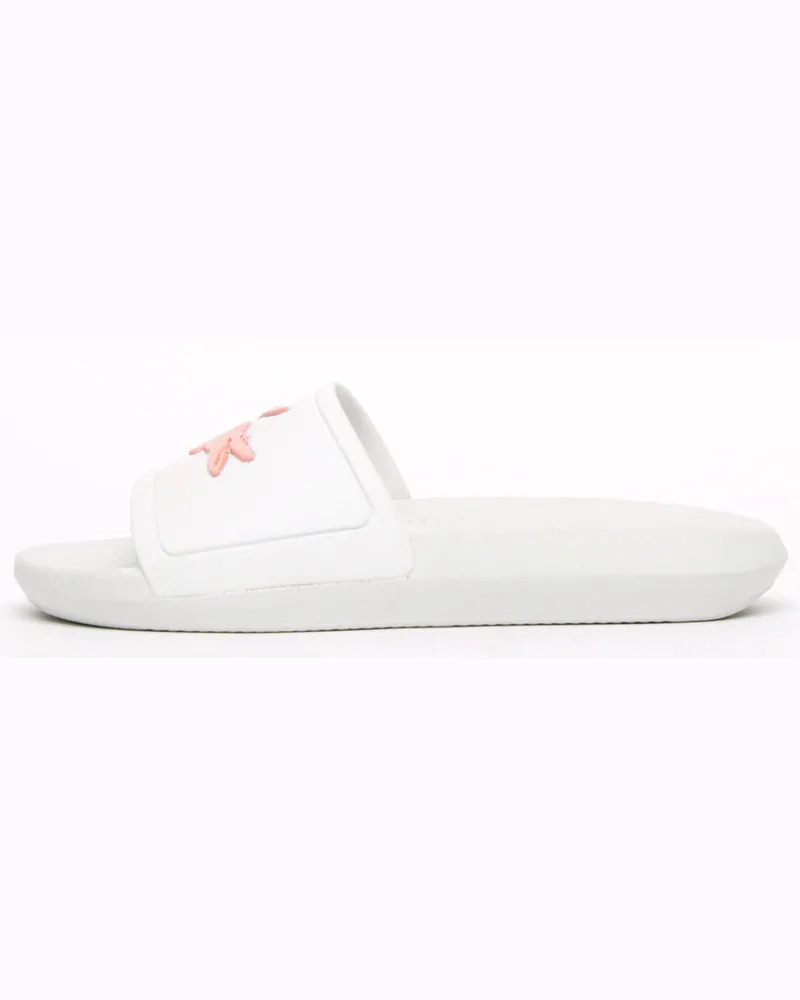Lacoste Croco Slide Damen Mädchen Weiß
