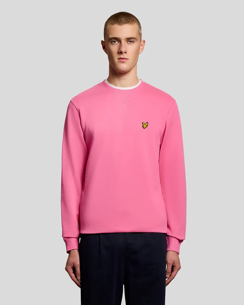 Lyle & Scott Baumwoll-Sweatshirt mit Rundhalsausschnitt Rosa