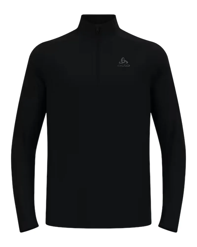 Odlo Essentials" Fleece-Oberteil für Herren, mit kurzem Reißverschluss (Schwarz Schwarz