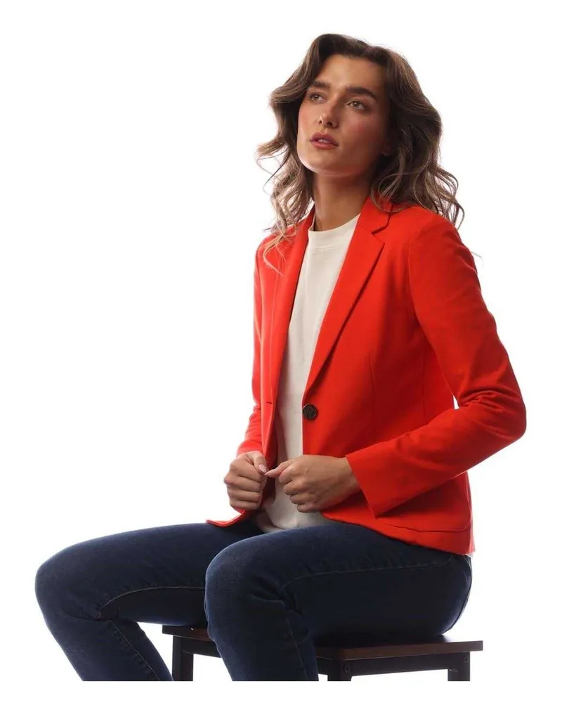 HUGO BOSS Jonalahra" Blazer für Damen, Einreihig, Maßgeschneidert (Leuchtend Orange Orange