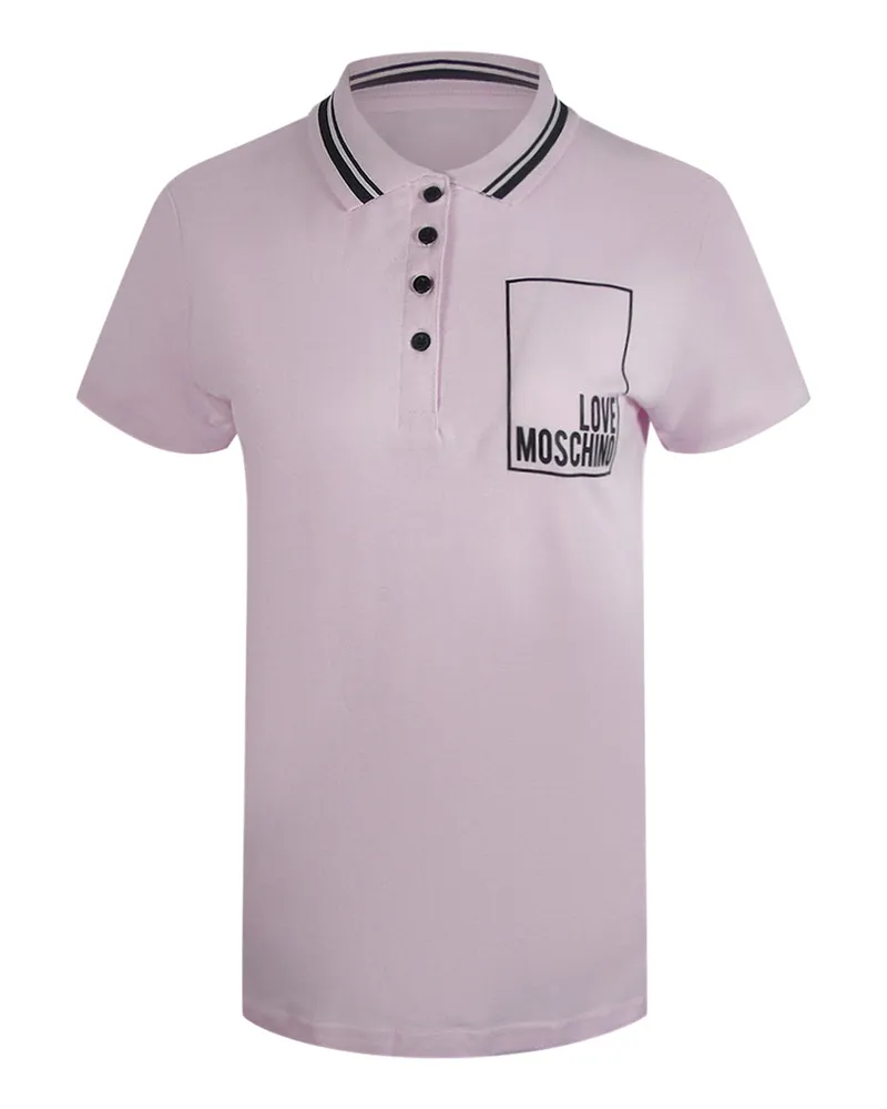 Moschino Love  Small Box Logo Pink Polo Shirt Rosa